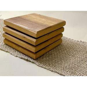 Premium Acacia Wood Coaster <b>Table</b> <b>Protector</b> for Serving Tea Coffee Beverages Elegant Wooden Tampers - Product Image 1