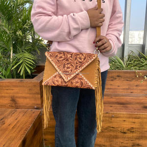 Nuevo diseño, de cuero bolso cruzado con flecos de ante con herramientas a mano, bolso de sobre multifuncional para mujer, bolsos de mano de cuero genuino - Product Image 2