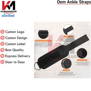 Sangles de cheville personnalisées en nylon de qualité supérieure pour exercices à la poulie, avec logo sur mesure et soutien rembourré pour athlètes - Product Image 5