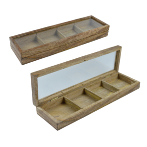 Ustensiles de cuisine en bois - Boîte à masala en bois, outils pour herbes et épices, boîte de rangement pour épices, accessoires de cuisine en métal et bois - Product Image 6