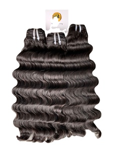 Cheveux vietnamiens Remy super doublement étirés pleine cuticule aligner océan ondulé profond Machine trame prix de gros du vendeur du Vietnam - Product Image 2