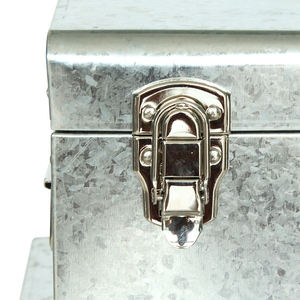 Export <b>Trunk</b> Metal <b>Storage</b> <b>Box</b> With Lid Industrial Design 1 Layer Tools Organizer Hinged Lid Heavy Duty - Product Image 2