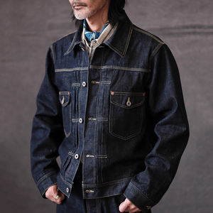 Veste en jean patchwork artistique pour homme, design streetwear unique, manteau en jean, tenue - Product Image 1