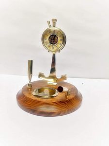 Vintage <b>Antique</b> Brass Telegraph with Pen Holder <b>Compass</b> Nautical Table Top Home Decor Gift Item - Product Image 6