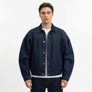 Vestes en jean de haute qualité, coupe-vent, multi-poches, en coton robuste, style patchwork, avec surpiqûres contrastées, pour le travail - Product Image 3