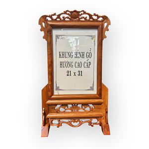 Sencillo marco para cuadro con diseño de flor de loto, hecho de madera aromática, tamaño 21x31 cm. - Product Image 1