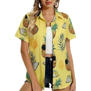 Chemise hawaïenne en coton doux pour femmes, à fleurs, pour l'été, la plage, boutonnée, décontractée, style Aloha - Product Image 1