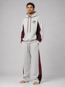 Ensemble de survêtement oversize : sweat à capuche et pantalon de jogging assorti en mélange de coton pour homme – Style décontracté, streetwear, idéal pour la gym et l'entraînement, coupe décontractée et douce - Product Image 3