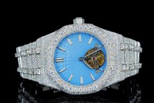 Montre à quartz Bling avec calendrier pour homme, entièrement sertie de diamants, en acier inoxydable, étanche, montre-bracelet de luxe pour affaires - Product Image 1