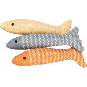 Jouet pour chat en tissu de poisson de 20 cm, catnip premium - Product Image 1