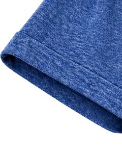 Camiseta con cuello en V para mujer, camiseta informal con bolsillo y manga corta, Top ligero y transpirable a la moda de verano, ajuste elegante, color azul con patrón abstracto - Product Image 6