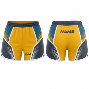 Shorts Deportivos para Mujer con Bloques de Color, Cintura Elástica, Material de Poliéster de Secado Rápido, Impresión de Nombre Personalizada - Product Image 1