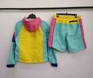 Unisex Color Blocking <b>Tracksuit</b> Hooded Full Zip Sporty Jogging Set Lightweight <b>Polyester</b> Streetwear Summer Wear - Product Image 3