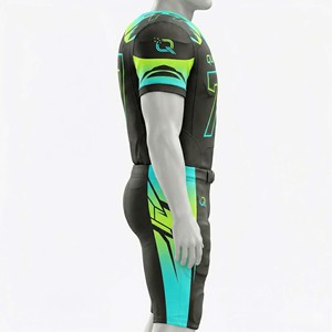 Custom Wholesale Men's American Football Uniform Set Breathable Sublimated <b>Mesh</b> Jersey & Padded Pants Modern Esports Design - Product Image 5