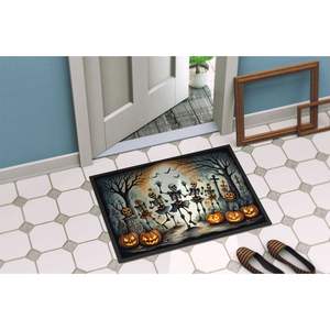 Spooky Halloween Danse Squelettes Paillasson Antidérapant Lavable Low Pile Intérieur/Extérieur Tapis De Porte Avant 24H X 36W - Product Image 4