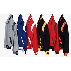 OEM Custom Winter Wool/Polyester Streetwear Varsity Jacket Custom Embroidery Logo Front/Back Quick Dry Breathable V-Neck Men - Product Image 4