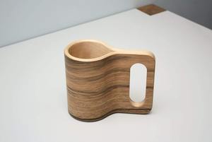 Lot de Chopes à Bière Rustiques en Bois Sculptées à la Main, Durables, 350 ml - Product Image 2