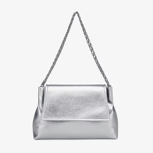 Sac fourre-tout en cuir véritable noir avec bandoulière chaîne, grande capacité, fermeture éclair, idéal pour les trajets quotidiens - Product Image 3