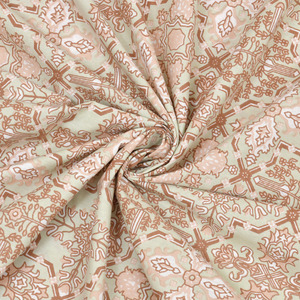 Heritage <b>King</b> <b>Size</b> Cotton Bedsheet Peach Beige Floral Geometric Print Bed <b>Sheet</b> with 2 Pillow Covers - Product Image 6