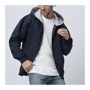 Sweat à capuche zippé pour homme en molleton de haute qualité, style streetwear, entièrement zippé, avec logo personnalisé, fermeture éclair intégrale. - Product Image 5