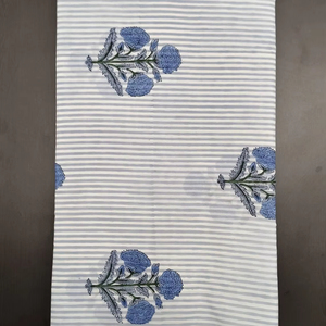 Tela de Algodón 100% Tejida a Mano con Estampado Artesanal, Textil Indio Ecológico, Transpirable, Ligero, Suave y Cómodo para el Hogar - Product Image 1