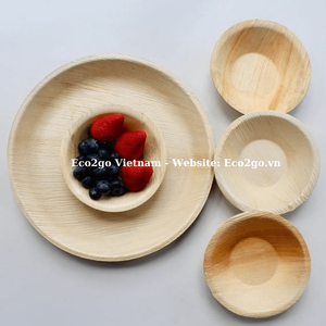 Natural Palm Leaf <b>Plates</b> Bulk Compostable Tableware for Catering and Parties From Eco2go Vietnam - Product Image 6