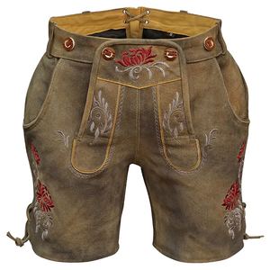 Shorts en Lederhosen pour femmes, taille haute, motif floral brodé, fermeture boutonnée, respirant, style bavarois décontracté - Product Image 2