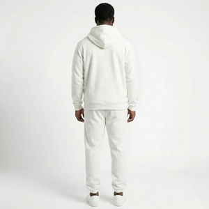 Ensemble de survêtement 2-en-1 pour homme en coton épais 100 %, avec sweat à capuche zippé et pantalon de jogging en molleton – Fabricant OEM en gros - Product Image 2