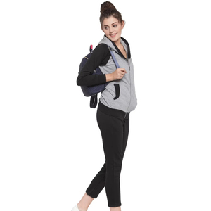 Survêtement décontracté à capuche en polaire unie pour femme, 100 % coton, design hiver, taille élastique, poches latérales, lavable, séchage rapide, respirant - Product Image 3