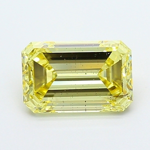 Diamante Amarillo Corte Esmeralda de 1.90-2.10 Ct, Claridad SI2, Gema Suelta para Joyería Fina, Suministro al por Mayor - Product Image 1
