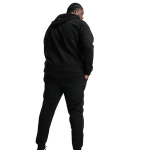 Men Fleece <b>Full</b> <b>Zip</b> <b>Hoodie</b> Tracksuit Set Tapered Jogger Trousers Relaxed Fit Casual Winter Two Piece Lounge Outfit with Pockets - Product Image 2