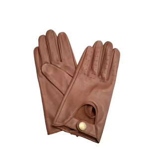 Fully Customized Unisex Classic Retro Style High Quality Soft Lambskin Leather Waterproof Non-Slip <b>Driving</b> <b>Gloves</b> - Product Image 1