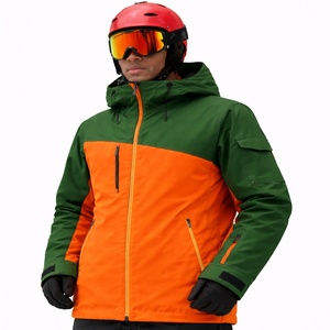Custom Eco-Friendly Hooded <b>Ski</b> <b>Jacket</b> <b>Green</b> Orange Waterproof 10,000mm Windproof Primaloft Insulated Winter Outdoor Sportswear - Product Image 5