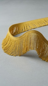 Premium Handmade Traditional Golden Metallic Fringe Trim 3 Inch Solid Elegant Twisted Zari Lace Tassel Dresses Luxury Upholstery - Product Image 6