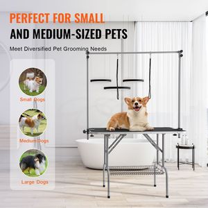 Supporto Pieghevole per Toelettatura Animali Domestici da 46FT per Cani di Taglia Media e Piccola, Stazione Durevole per Toelettatura Cani con Due Bracci e Morsetto per Caricabatterie - Product Image 6