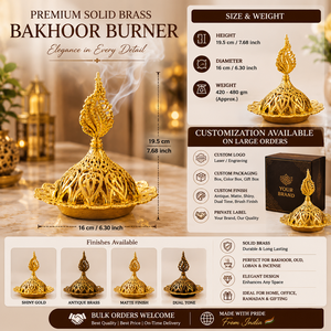 Quemador de incienso Bakhoor de latón macizo, quemador de incienso árabe Oud, soporte decorativo para incienso, decoración aromática para el hogar y el hotel, regalo para Ramadán y Eid - Product Image 6