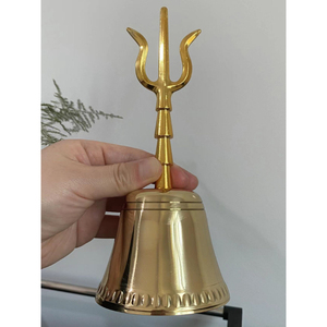 Fancy Decorative Brass Trishul Bell Metal Bell Decorative <b>Swinging</b> Bell Craft for Christmas Decoration & Home Decor Accessories - Product Image 2