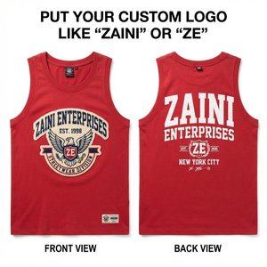 Customizable Breathable Anti-Pilling Quick Dry ZAINI <b>Mens</b> 100% Cotton Rib-Knit Tank <b>Top</b> Sleeveless Undershirt Singlet <b>Muscle</b> - Product Image 1