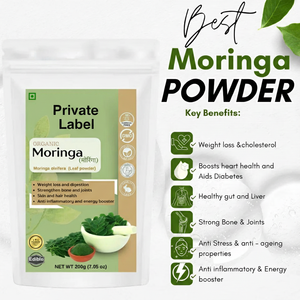 Polvo de Hoja de Moringa Oleifera 100% Natural, Orgánico y Premium, Secado al Aire/Secado por Pulverización, Rico en Nutrientes, Nutracéutico Herbal HP Valia - Product Image 3