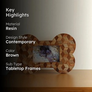 Wooden Bone Shape Photo <b>Frame</b> Handmade Geometric Pattern Desktop Decor Horizontal <b>Picture</b> <b>Frame</b> Creative Home Decoration - Product Image 5