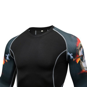 Maillot de compression MMA Grappling Rash Guard Sublimation Bjj Rashguard Imprimé Personnalisé Hommes Technologie OEM Manches Longues - Product Image 2