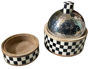 Casserole de luxe artisanale en nacre avec cœur en acier inoxydable isolé, poignée en bois, design moyen-oriental – En promotion - Product Image 4