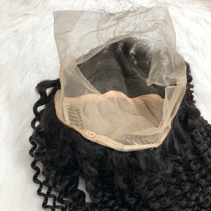 Perruque frisée profonde 13x4 # 1b-cheveux bouclés vietnamien-couleur naturelle-cheveux Remy prix de gros - Product Image 6