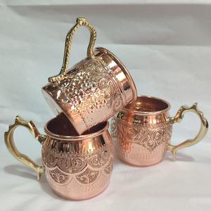 Mug à cocktail et chopes à bière en cuivre pur, finition cuivre antique, martelé à la main, résistant au ternissement, artisanal, anti-fuite - Product Image 1