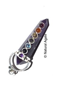 Reiki With Chakra Stone <b>Crystal</b> Quartz Flat Pencil Pendants - Product Image 6