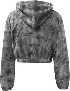 Wholesale Camo <b>Zip</b> Up Hoodies Custom Embroidery Patch Heavyweight Fleece Streetwear Men's Camouflage <b>Hooded</b> Jacket - Product Image 3