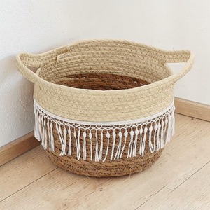 Handmade Big Macrame Basket For Toys <b>Laundry</b> And Home Storage With Stylish And Functional Organizer Design Wholesale From India - Product Image 6