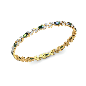 Pulsera de Diamantes Naturales en Cascada SOLITAIREKART de 4.44ct, Claridad VS-SI, Color HI, Diseño en Oro Amarillo de 14kt - Product Image 3
