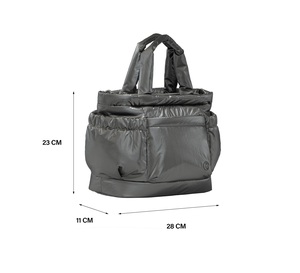Glossy Nylon Puffy Tote Bag <b>Shiny</b> Quilted Multi-Pocket Shoulder Handbag 8 Pockets <b>Top</b>-Handle Crossbody Bags for Women Travel - Product Image 6
