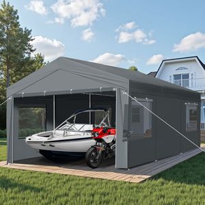 12x20 ft Grey Carport Canopy Car Port Garage Cover - Product Image 4